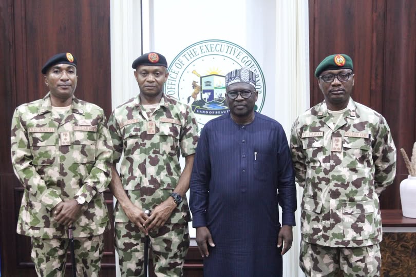 Fintiri Receives New Military Commanders, Pledges Support for Security.