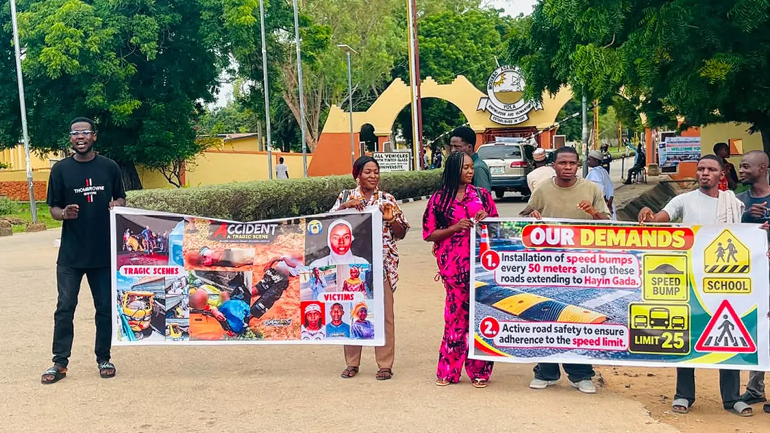 MAU Students, Residents Protest Over Deadly Sangere Road Crashes.